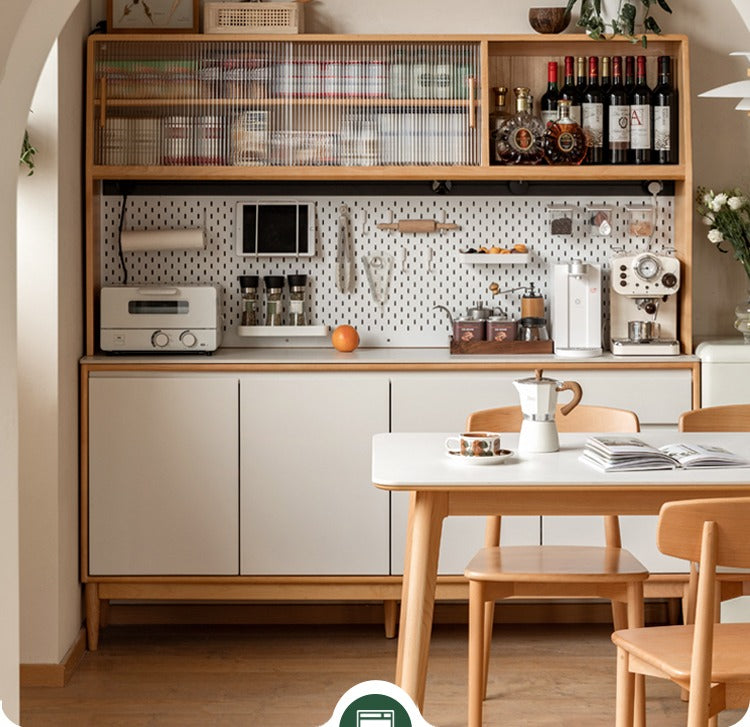 Beech solid wood against the wall dining sideboard,