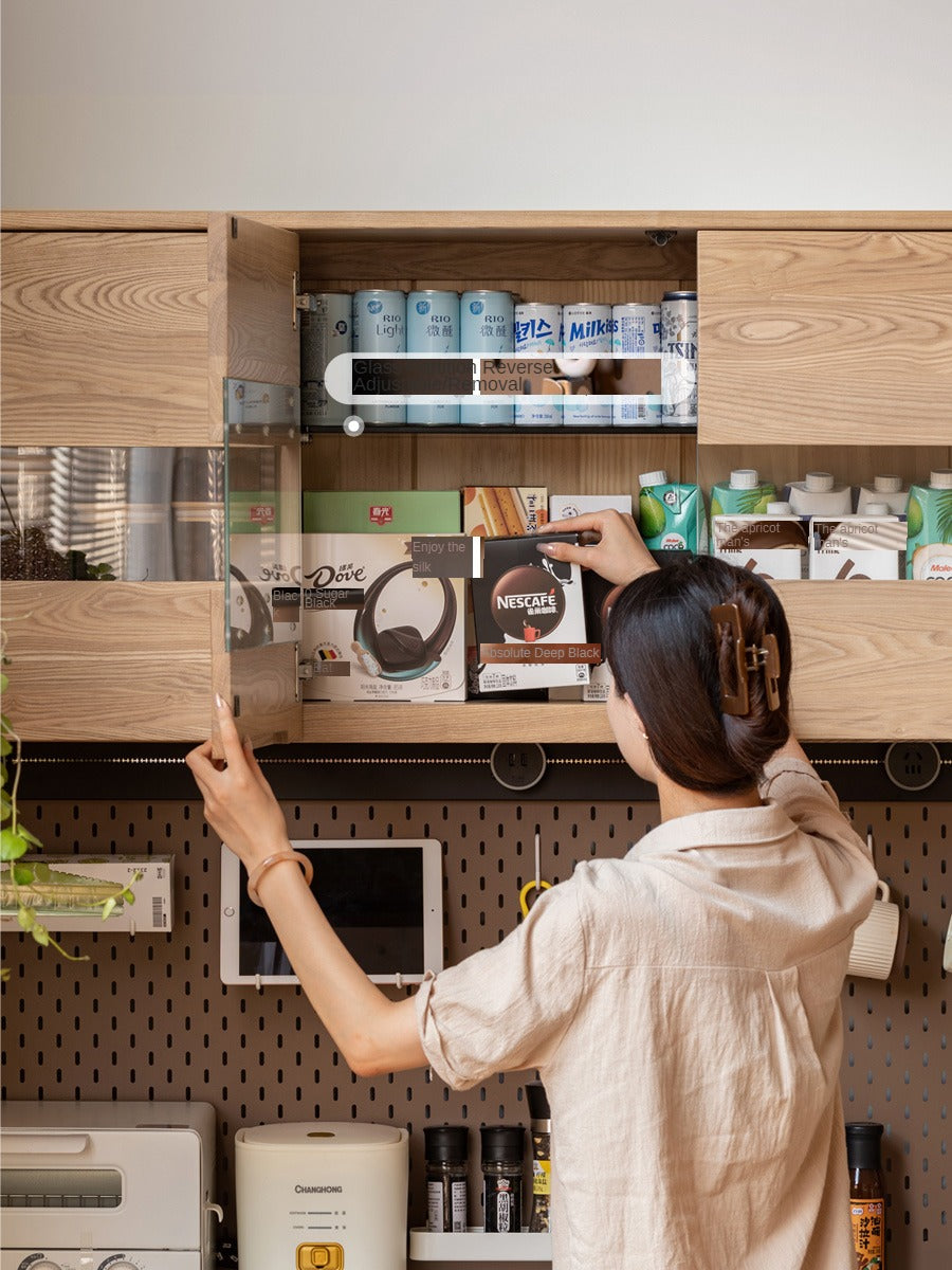 Ash solid wood rock plate dining sideboard,