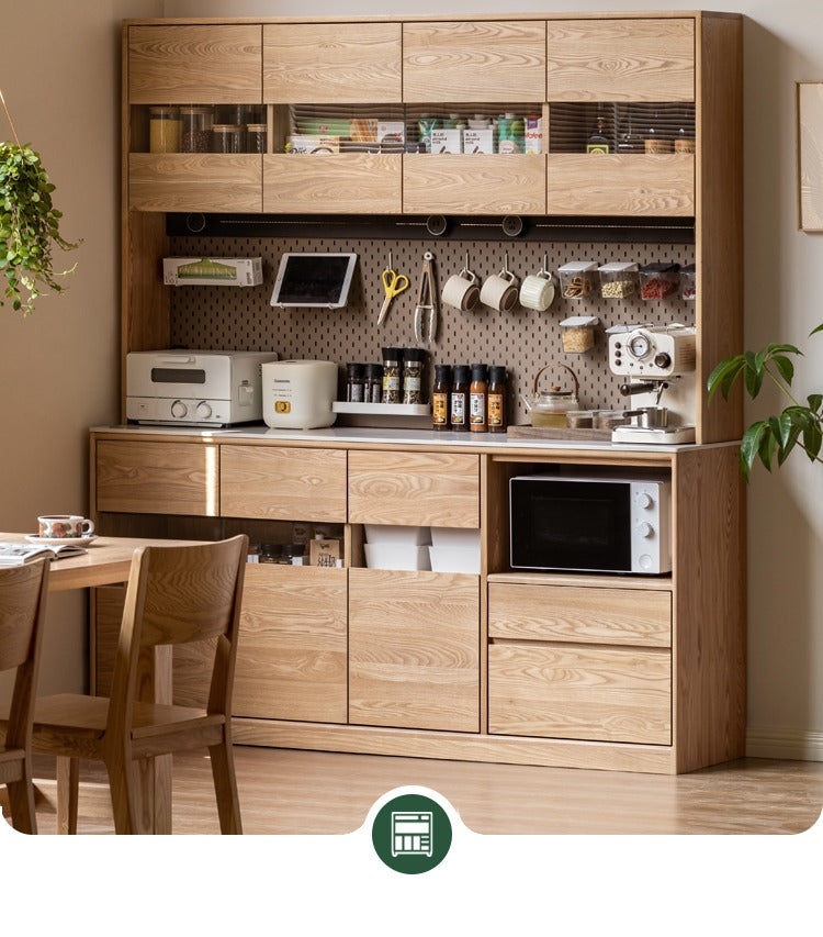 Ash solid wood rock plate dining sideboard,