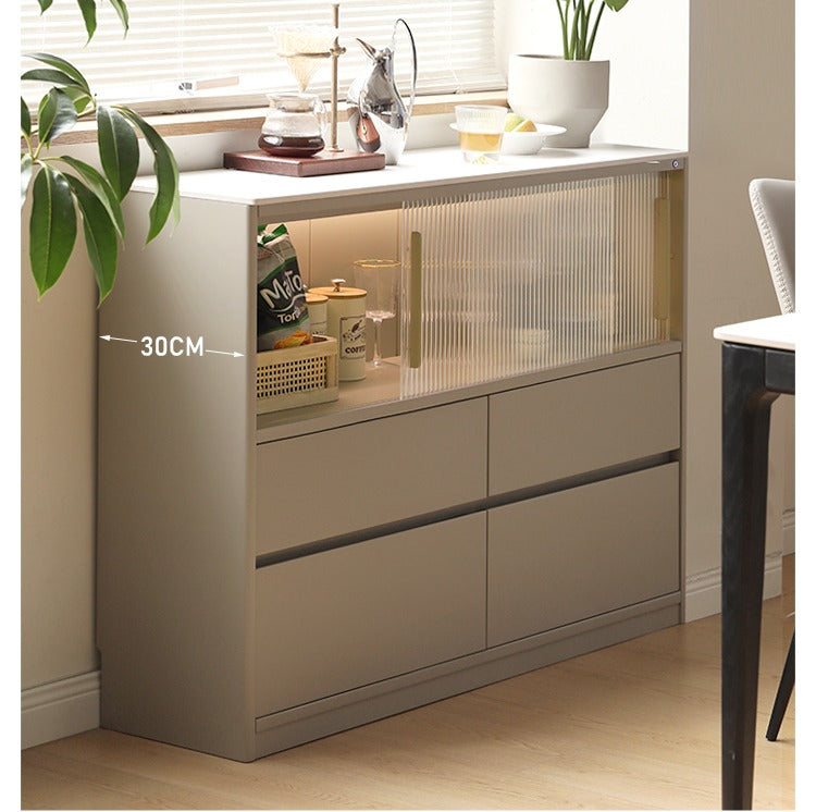 Poplar Solid Wood Ultra-thin Wall-mounted Sideboard,