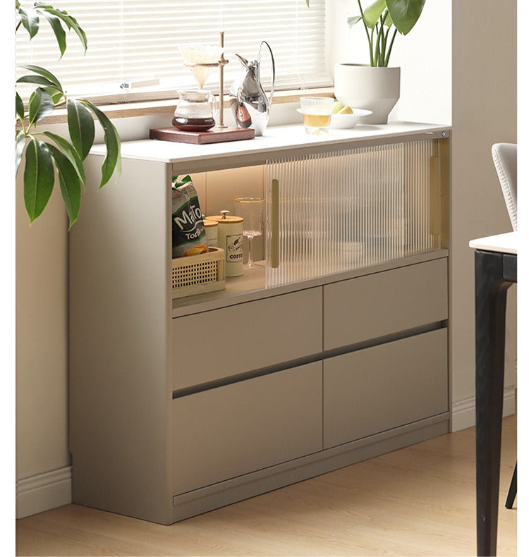 Poplar Solid Wood Ultra-thin Wall-mounted Sideboard,