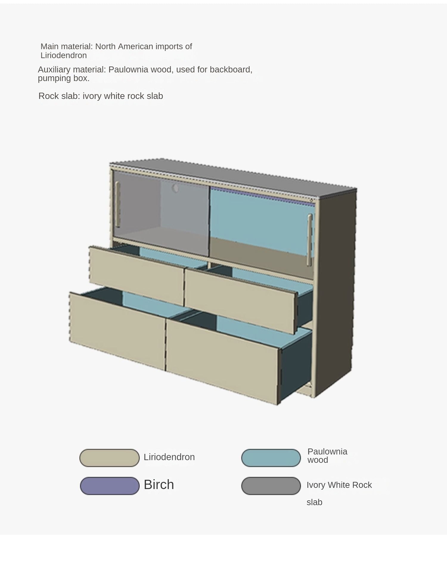 Poplar Solid Wood Ultra-thin Wall-mounted Sideboard,