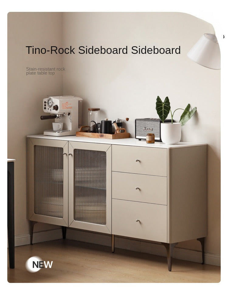 Poplar solid wood dining rock board sideboard,