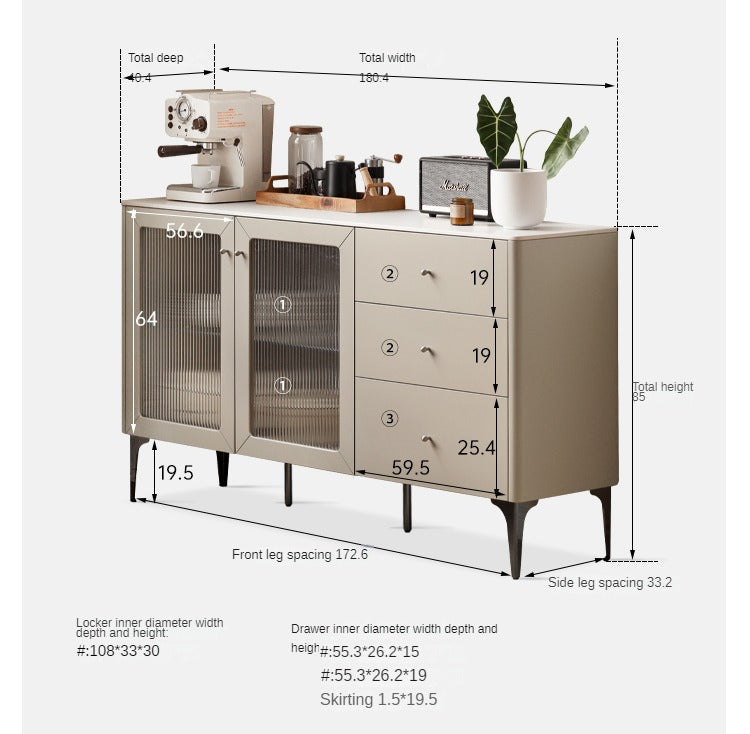 Poplar solid wood dining rock board sideboard,