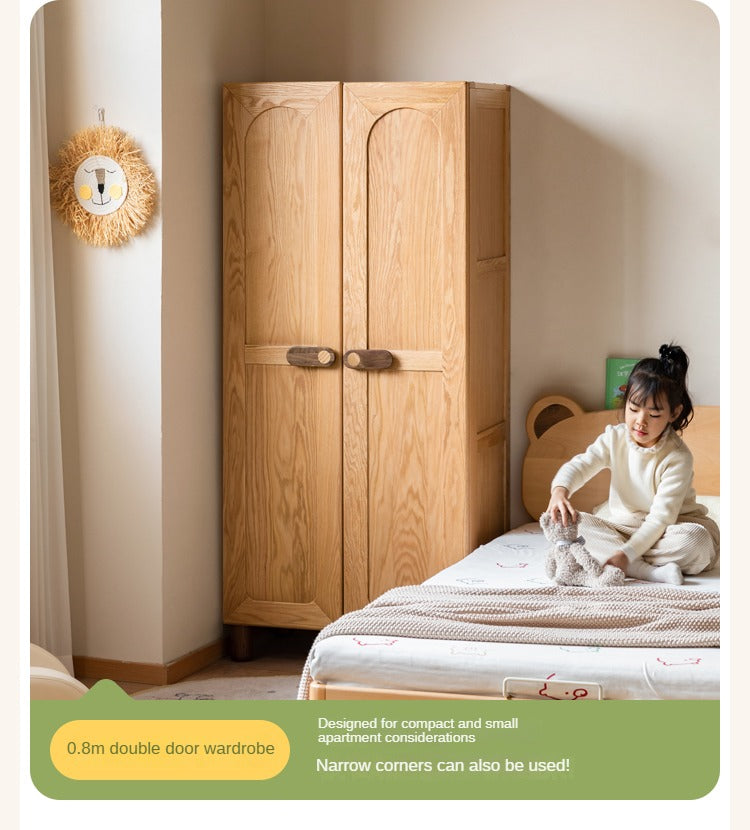 Oak Solid Wood Children's Wardrobe