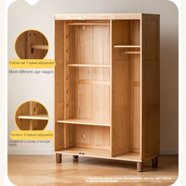 Oak Solid Wood Children's Wardrobe