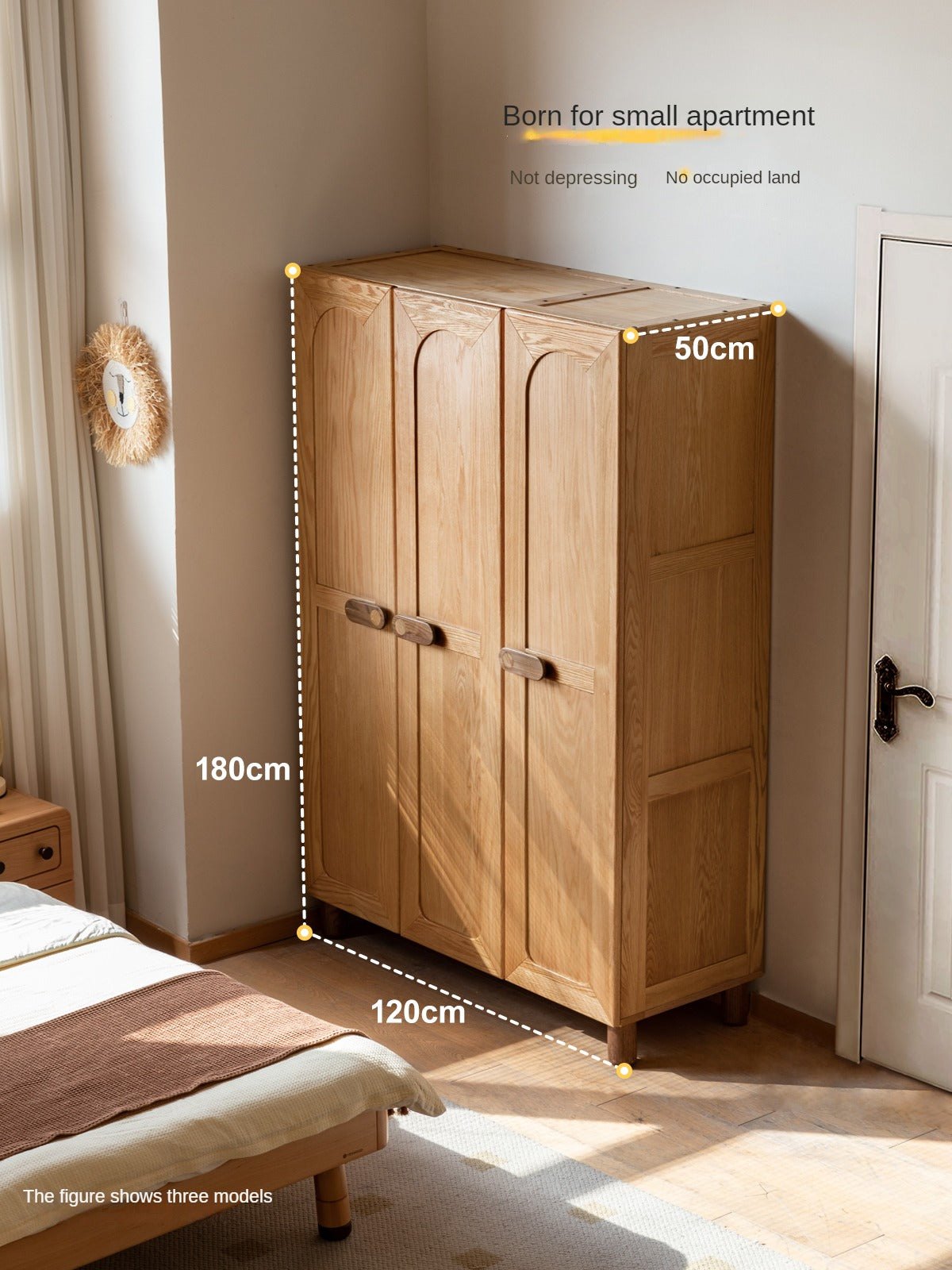 Oak Solid Wood Children's Wardrobe