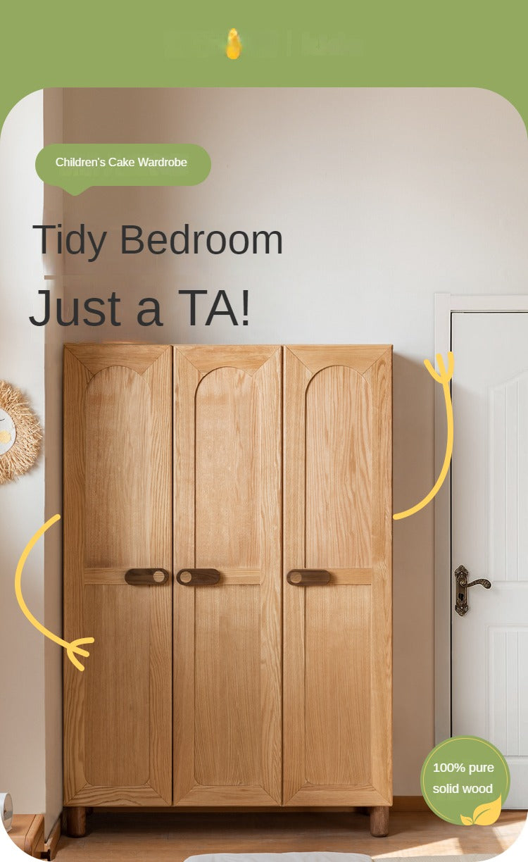 Oak Solid Wood Children's Wardrobe