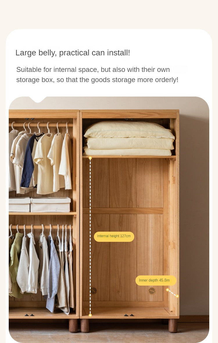 Oak Solid Wood Children's Wardrobe
