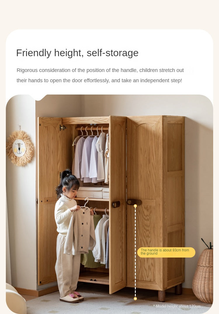 Oak Solid Wood Children's Wardrobe