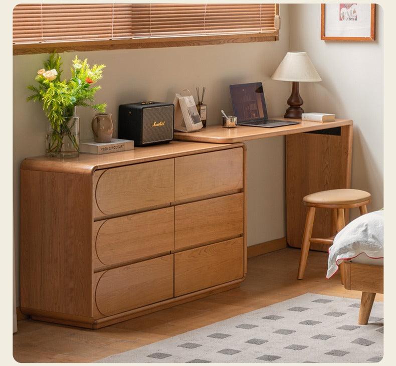 Cherry Solid Wood Retro Dressing Table