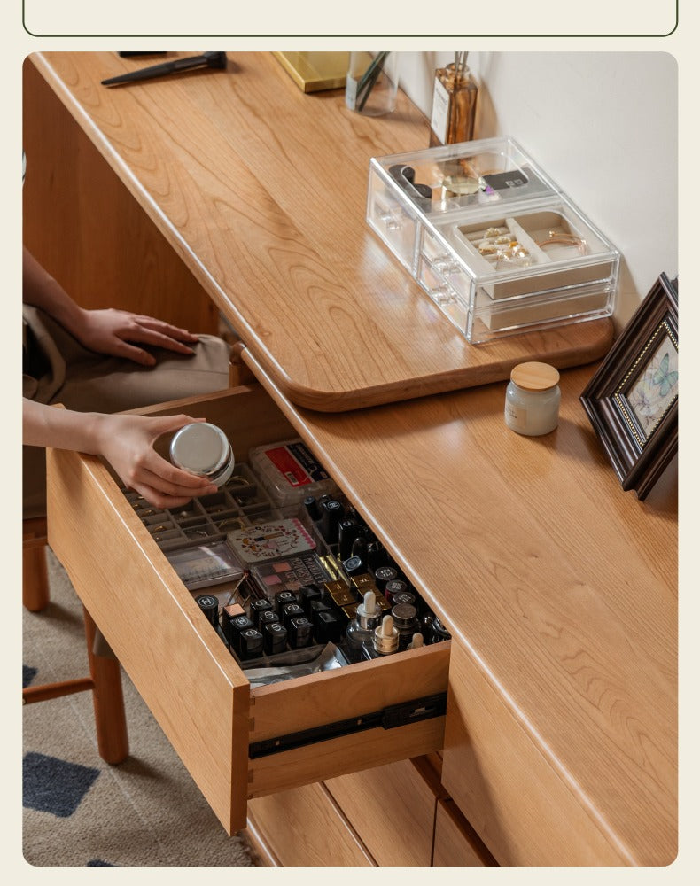 Cherry Solid Wood Retro Dressing Table