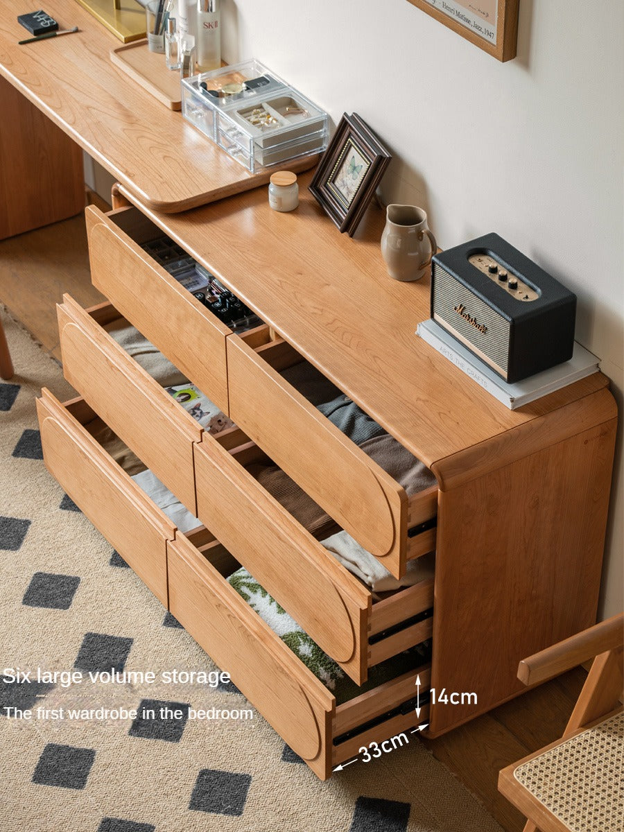 Cherry Solid Wood Retro Dressing Table