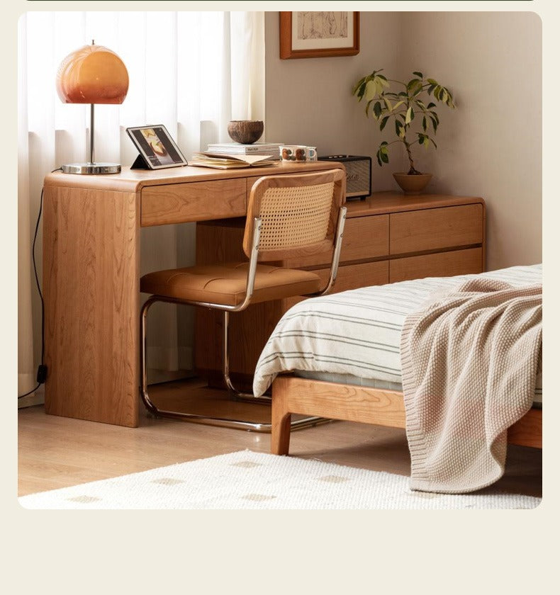 Cherry Solid Wood Retractable Dressing Table