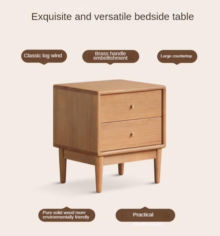 Poplar Solid Wood Bedside Table,