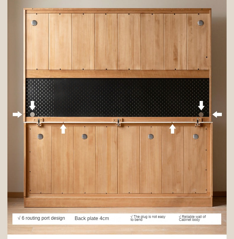 Cherry Solid Wood Large Capacity Storage Sideboard,