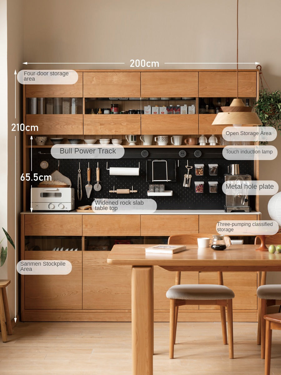 Cherry Solid Wood Large Capacity Storage Sideboard,