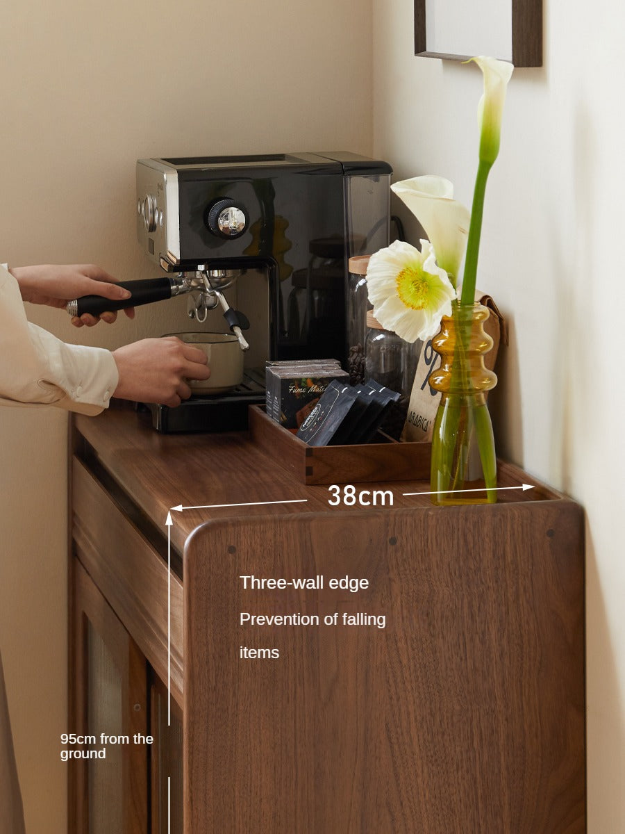 Black walnut solid wood modern simple dining sideboard,