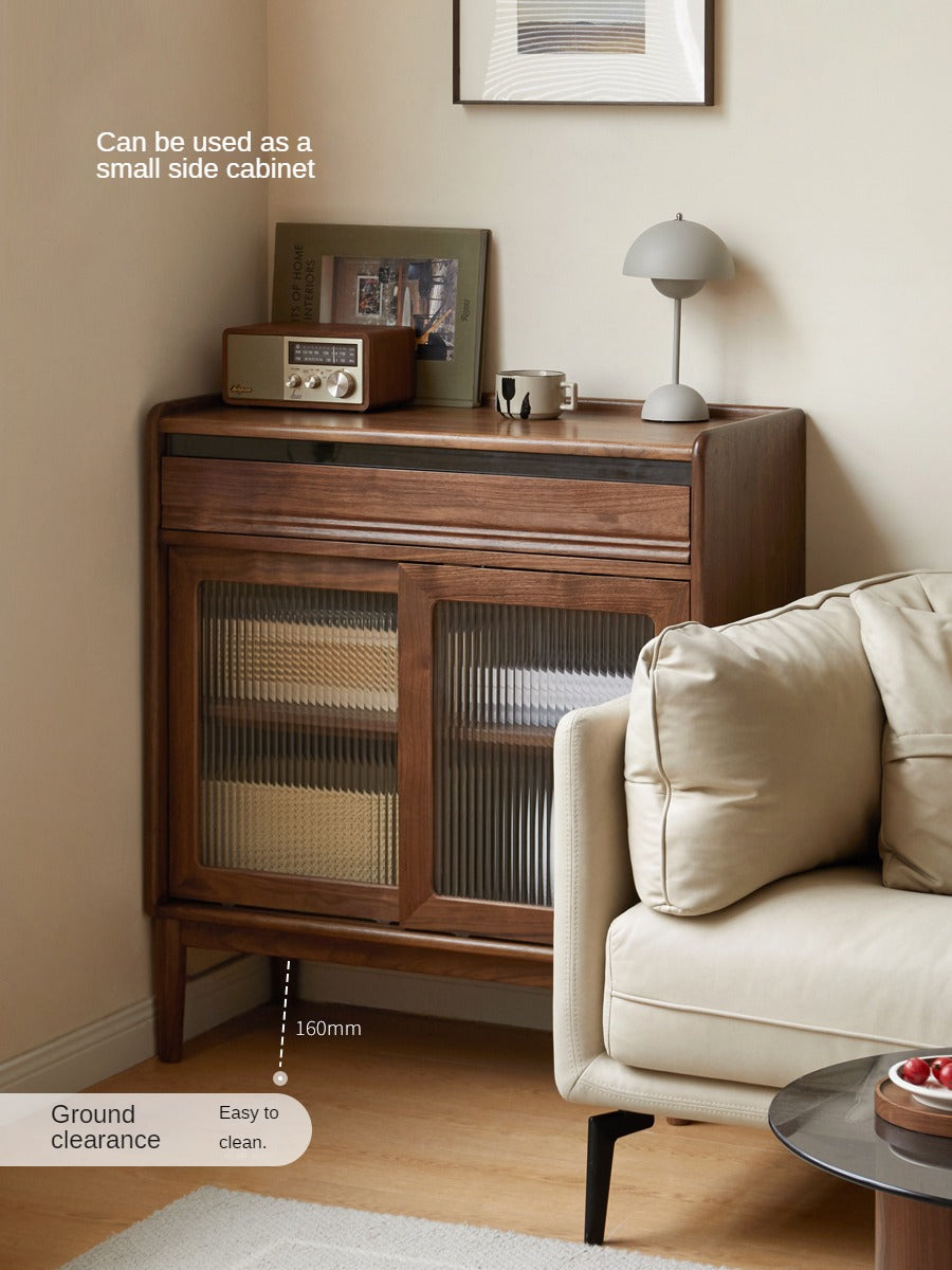 Black walnut solid wood modern simple dining sideboard,