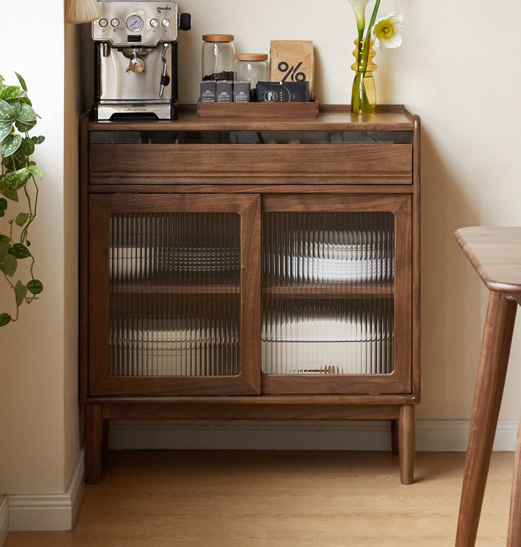 Black walnut solid wood modern simple dining sideboard,