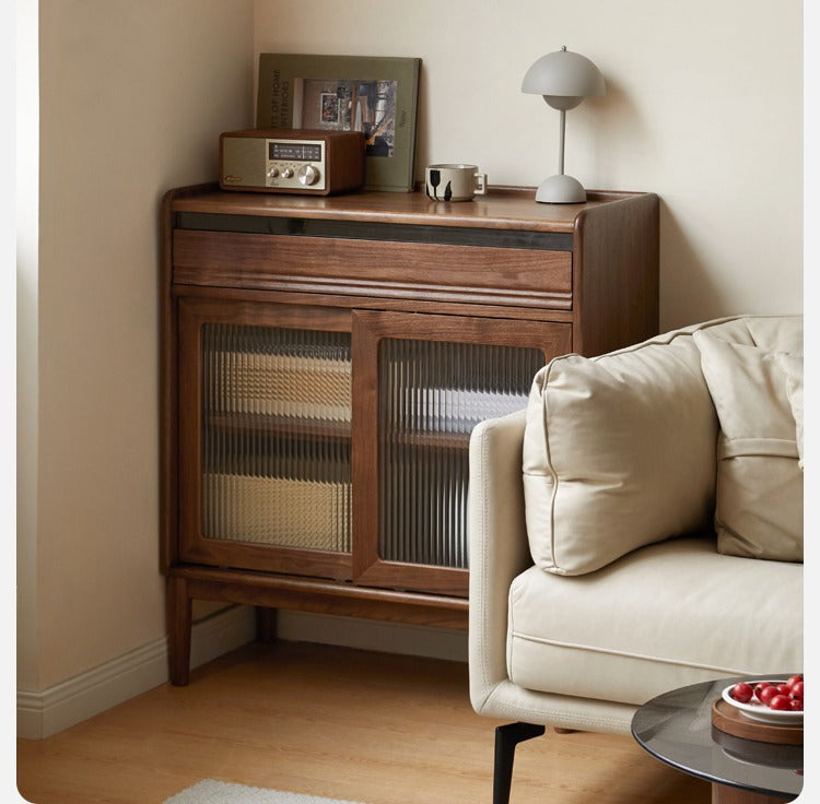 Black walnut solid wood modern simple dining sideboard,