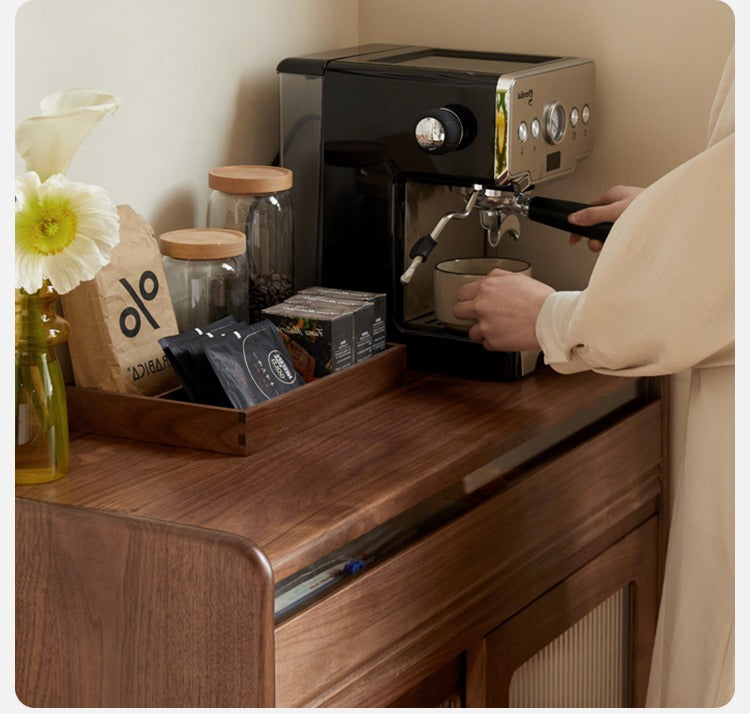 Black walnut solid wood modern simple dining sideboard,