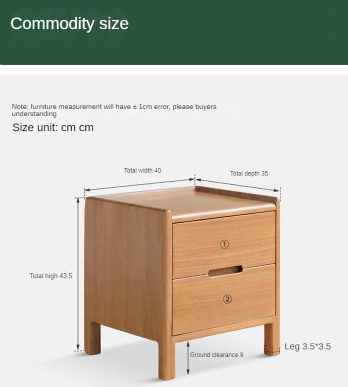 Poplar solid wood bedside table,