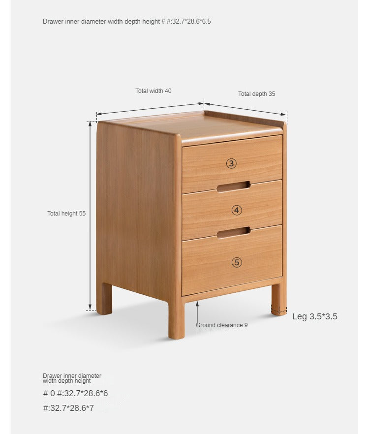 Poplar solid wood bedside table,