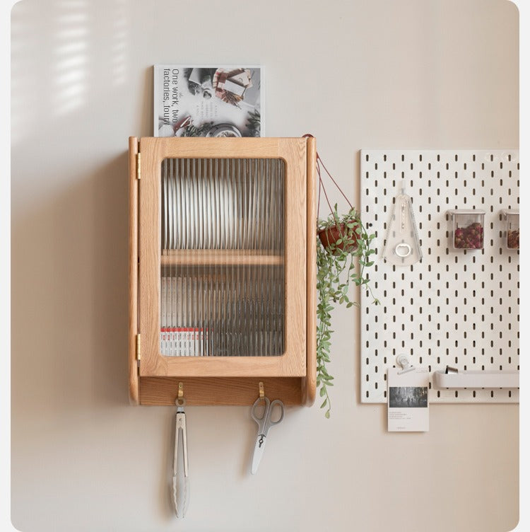 Oak Solid Wood Wall-mounted Sideboard,