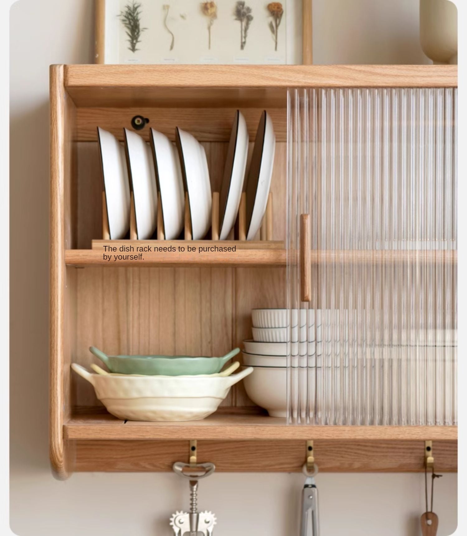 Oak Solid Wood Wall-mounted Sideboard,