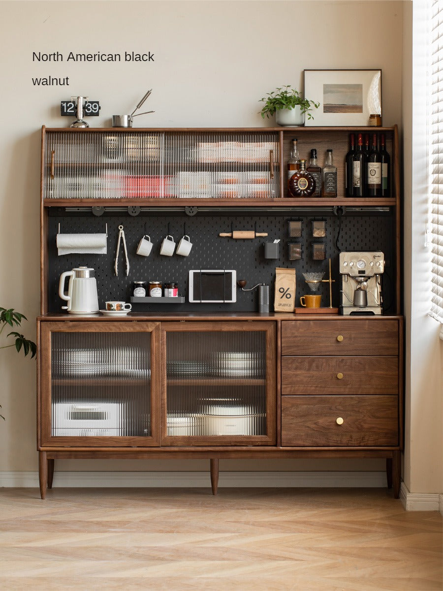 Cherry wood sideboard high cabinet multi-functional buffet,