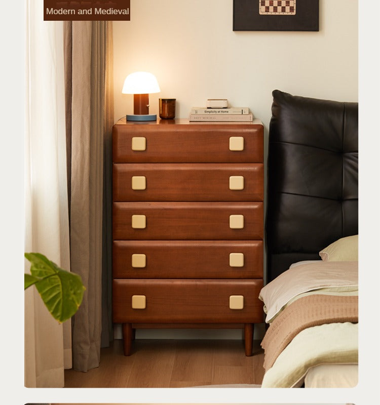 Poplar Solid Wood Retro Side Cabinet,