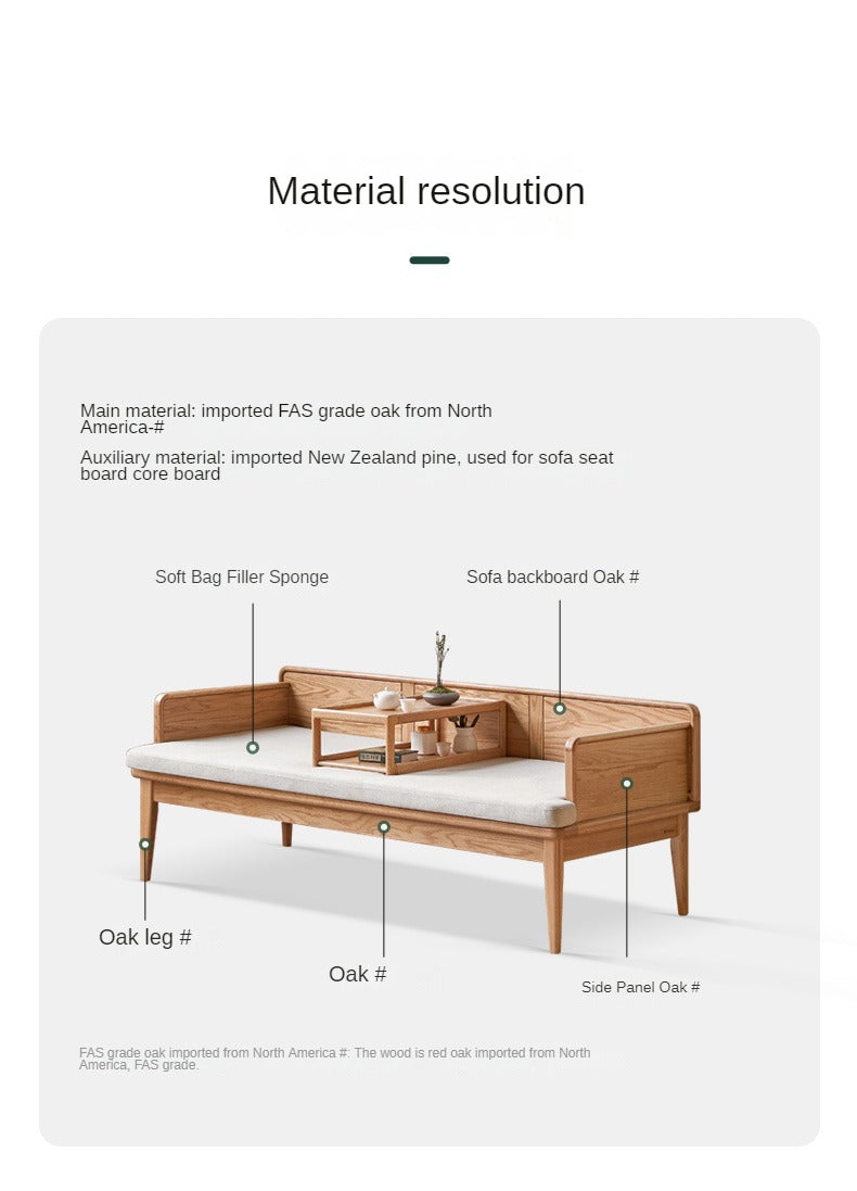 Oak solid wood sofa dual-purpose sofa bed