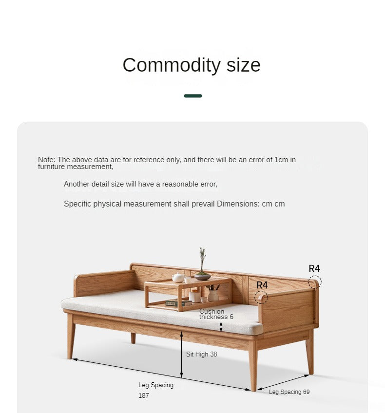 Oak solid wood sofa dual-purpose sofa bed