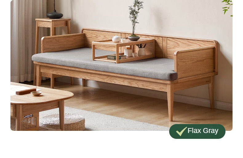 Oak solid wood sofa dual-purpose sofa bed