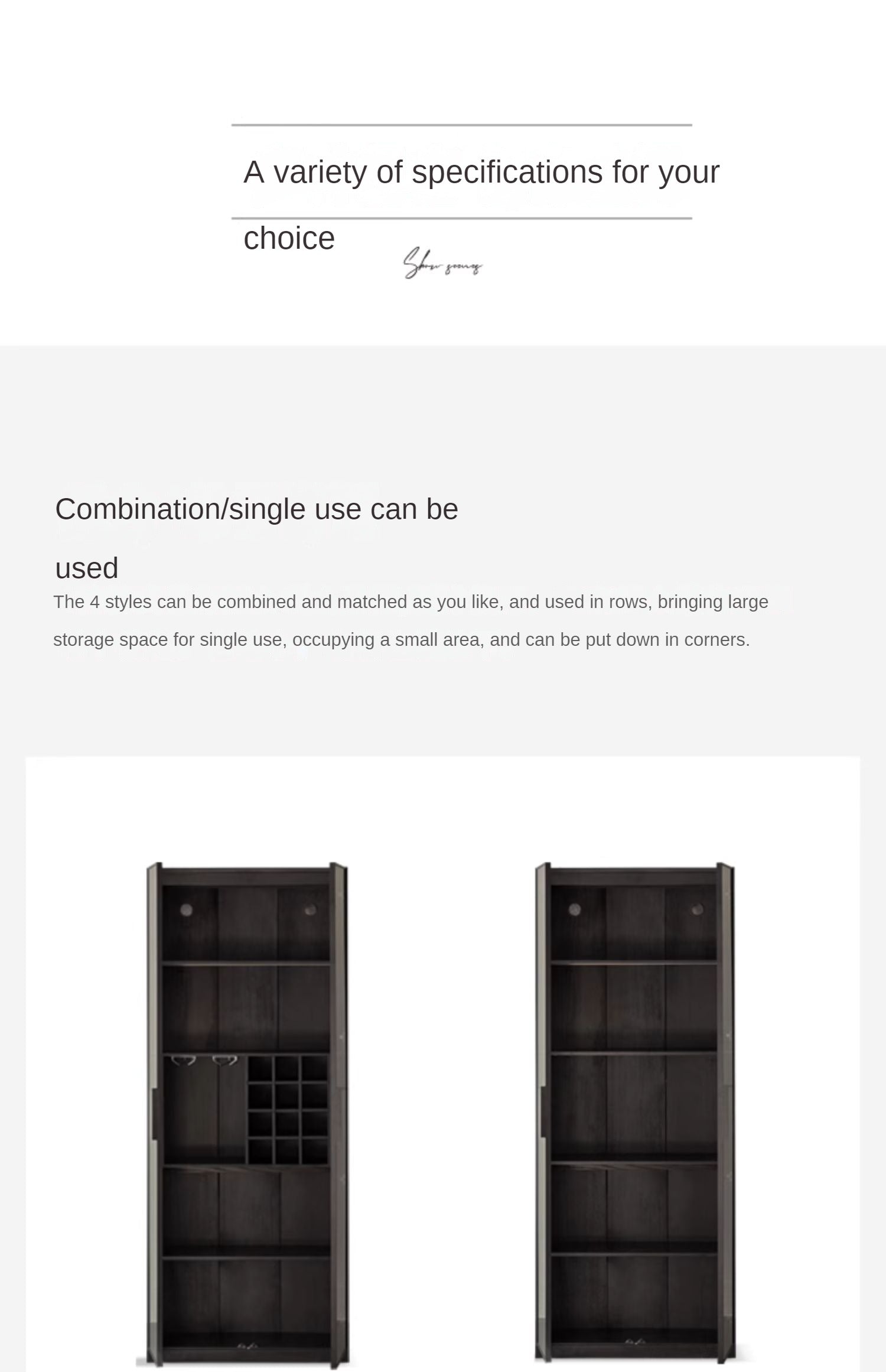 Oak Solid Wood Glass Door Display Wine Cabinet,