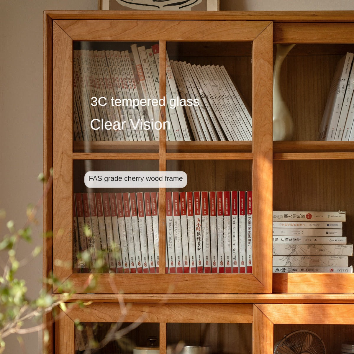 Cherry solid wood medieval style bookcase<