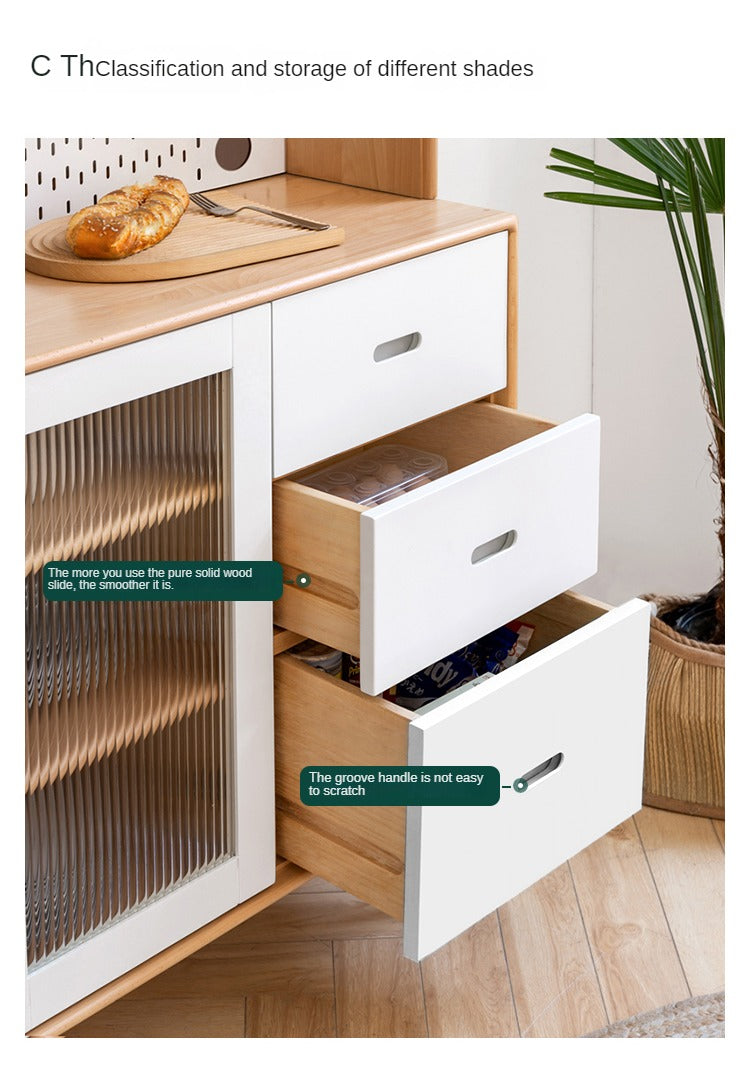 Beech, birch Solid Wood Cabinet Wall mounted Integrated,