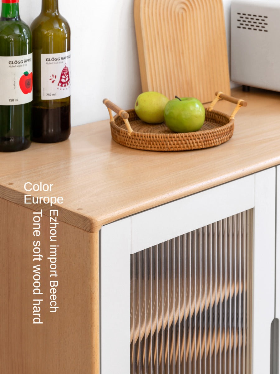 Beech, birch Solid Wood Cabinet Wall mounted Integrated,