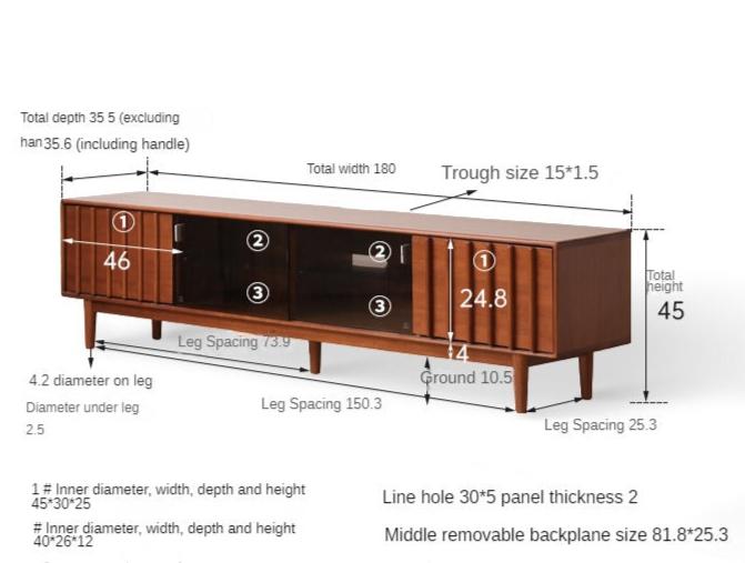 Poplar solid wood retro storage locker TV cabinet,