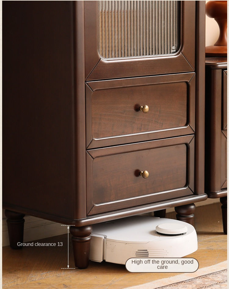 Poplar Solid Wood American Retro Side Cabinet,