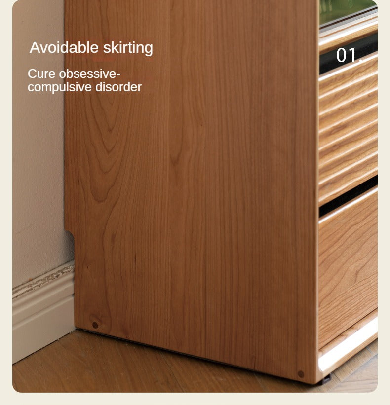 Cherry solid wood module combination bookcase,