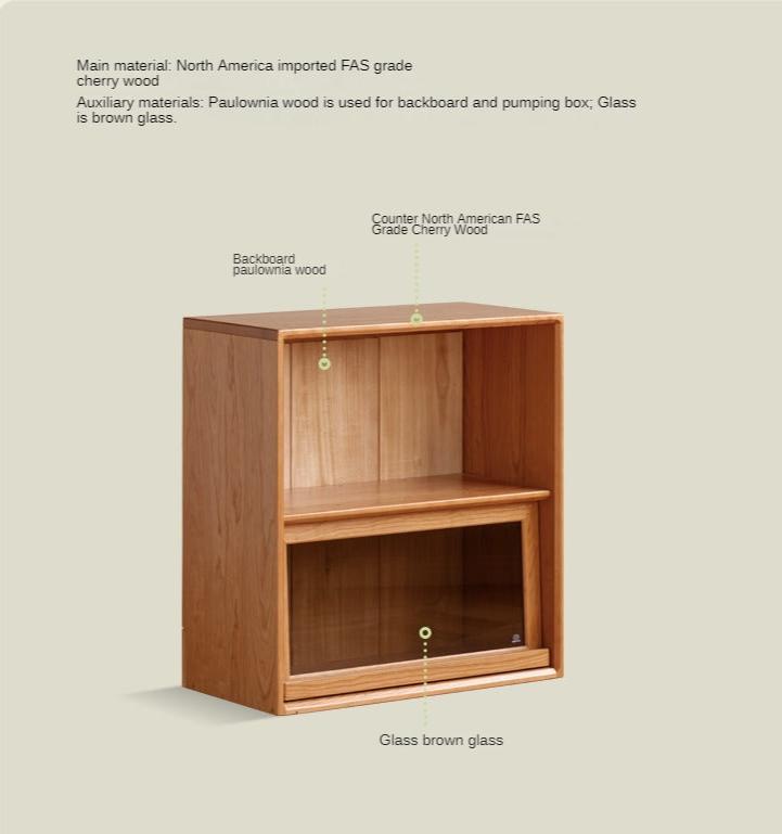 Cherry solid wood module combination bookcase,