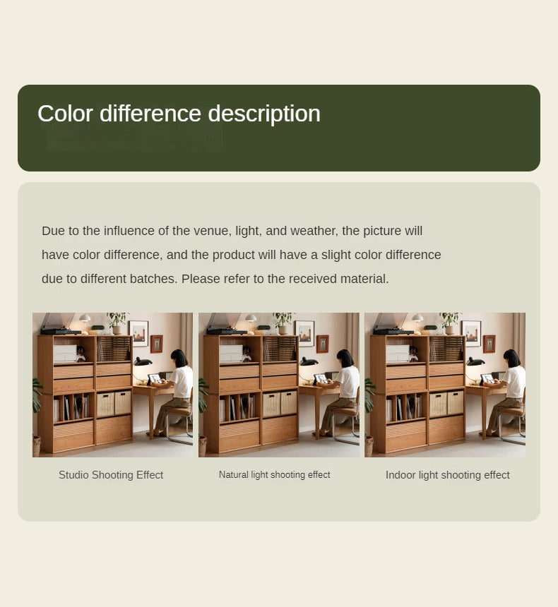 Cherry solid wood module combination bookcase,