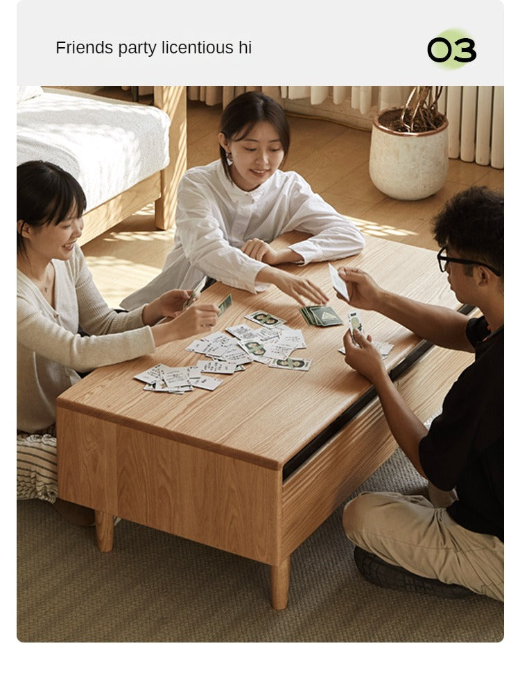 Oak solid wood modern tea table with drawer,