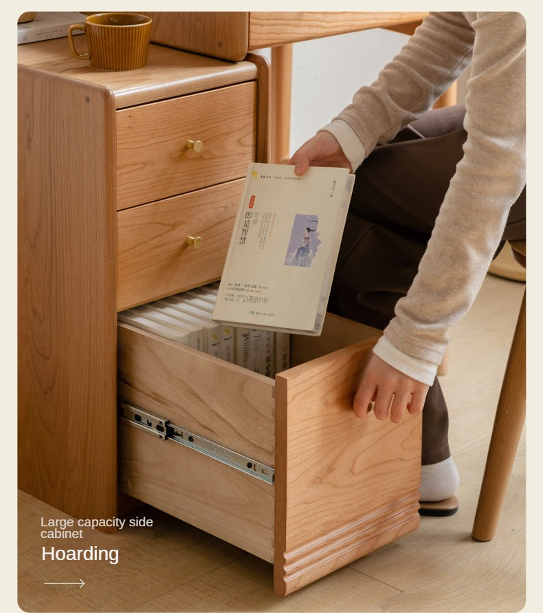 Cherry solid wood dressing table cabinet integrated: