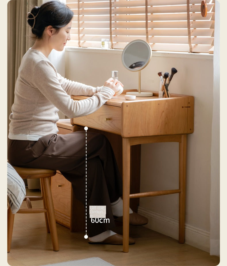 Cherry solid wood dressing table cabinet integrated: