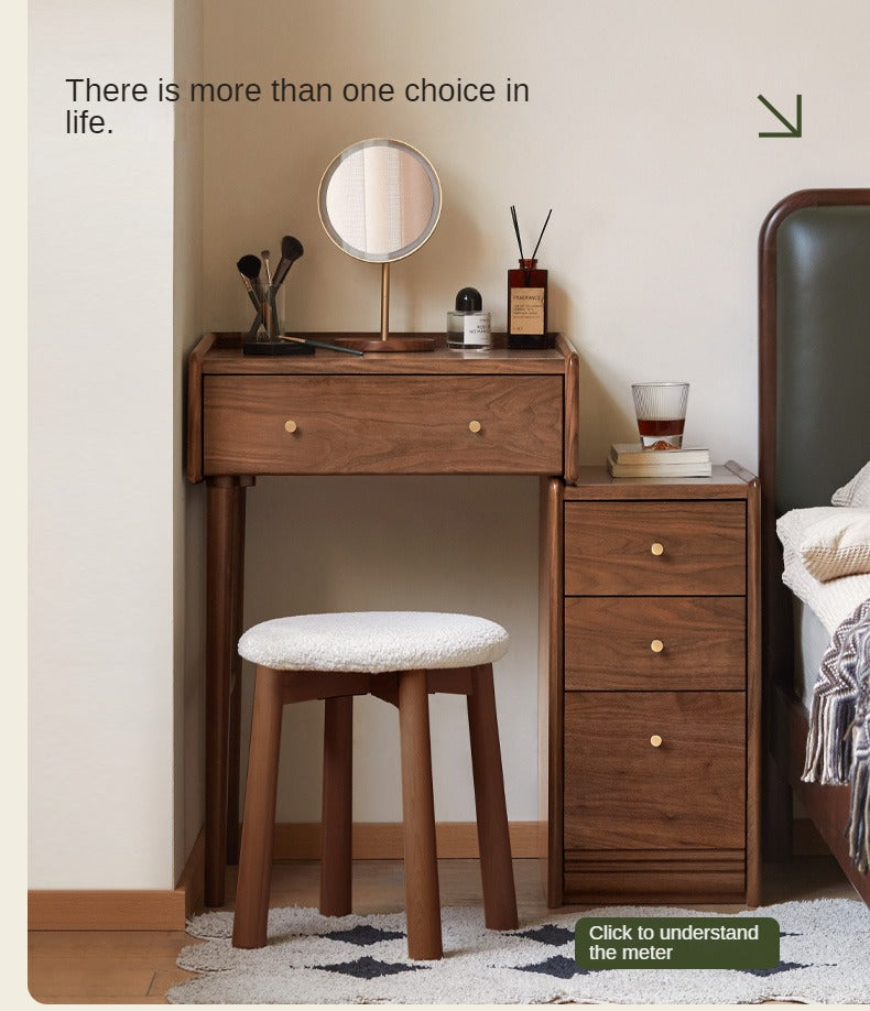 Cherry solid wood dressing table cabinet integrated