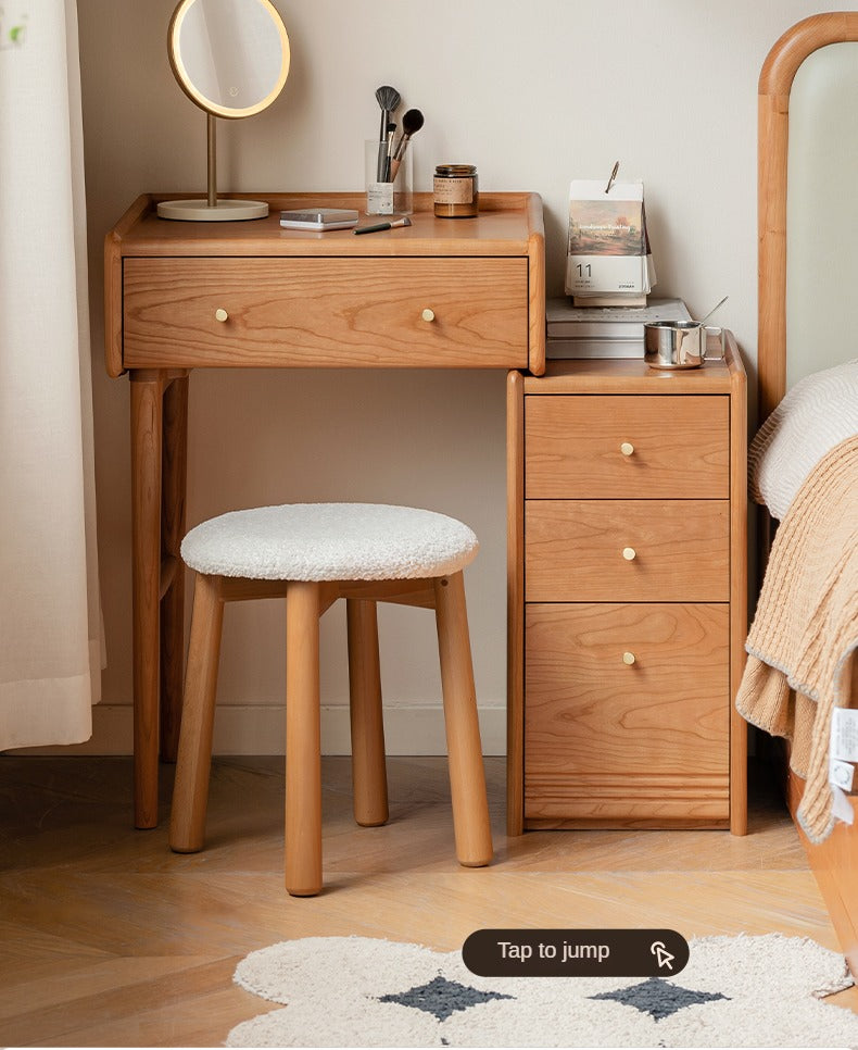 Black walnut solid wood dressing table cabinet integrated