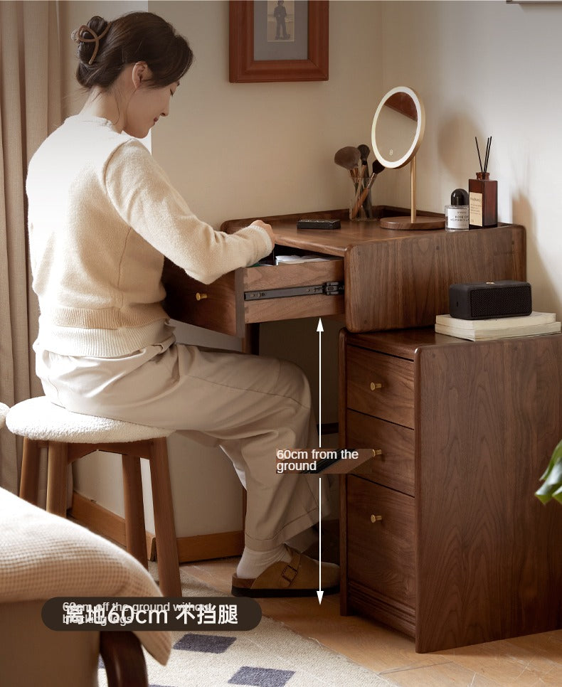 Black walnut solid wood dressing table cabinet integrated